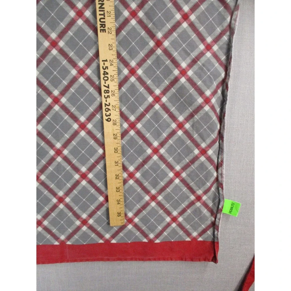 Peanuts Snoopy Charlie Brown Warm Wishes Holiday Apron Red‎ Grey Plaid One Size
